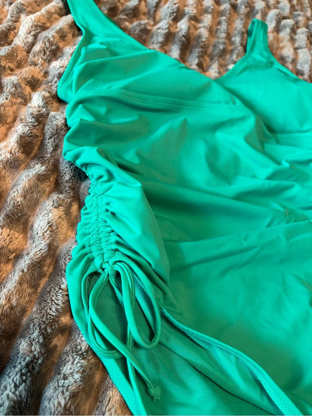 SC3 Swim UPF 50+ Body Sculpting Teal One-Piece Swim Suit with Side Drawstrings